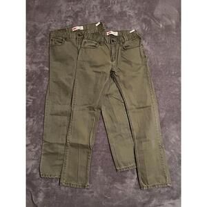 Levi's 511 Slim Jeans Drab Green Mid Rise Straight Leg Boys 18 Reg W29 L29 Lot 2
